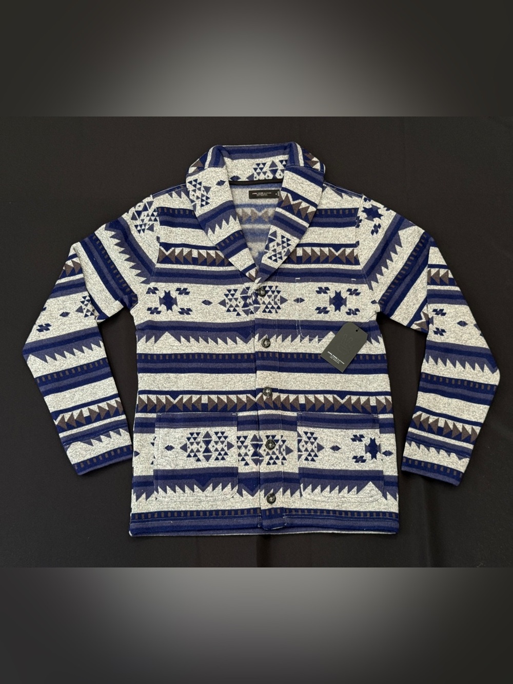 Junk Food New W Tags Cartigan Sweatshirt Sabatini Blue Indigo 12MJK609 Size Med